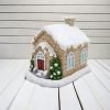 Snowy Christmas House with Smoking Chimney Incense Log Cabin Burner