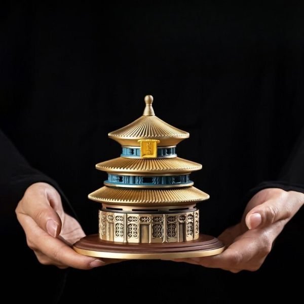 Temple of Heaven Shaped Chinese Brass Incense Burner Antique | Lulu Incense