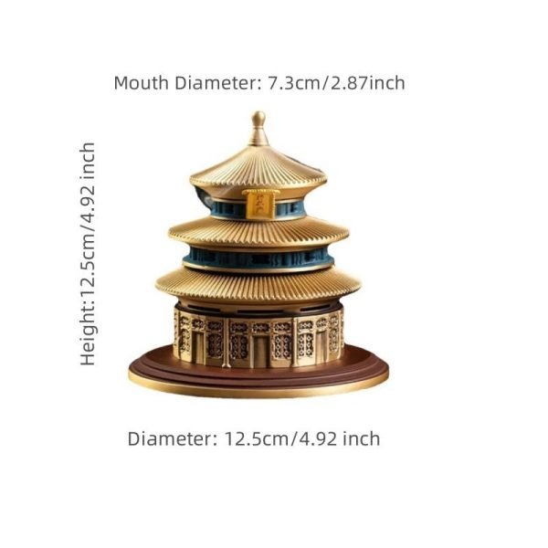 Temple of Heaven Shaped Chinese Brass Incense Burner Antique | Lulu Incense