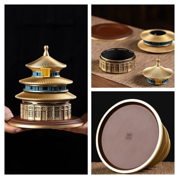 Temple of Heaven Shaped Chinese Brass Incense Burner Antique | Lulu Incense