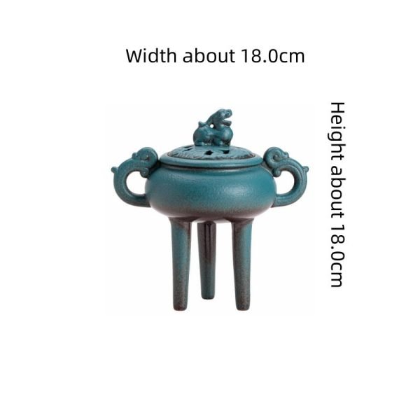 Cauldron Shaped Foo Dog Theme Vintage Incense Cone Burner Holder | Lulu Incense