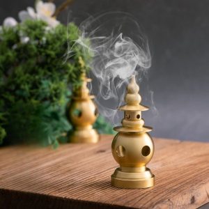 Tower Shaped Antique Chinese Brass Bronze Incense Burner for Sale | Lulu Incense
