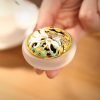 Chinese Gold Glazed Crystal Jade Cone Incense Burner Holder with Nine-tailed Fox Lid | Lulu Incense