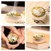 Chinese Gold Glazed Crystal Jade Cone Incense Burner Holder with Nine-tailed Fox Lid | Lulu Incense