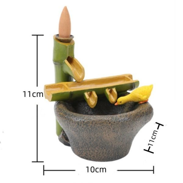 Unique Japanese Style Bamboo Vintage Backflow and Waterfall Fountain Incense Burner