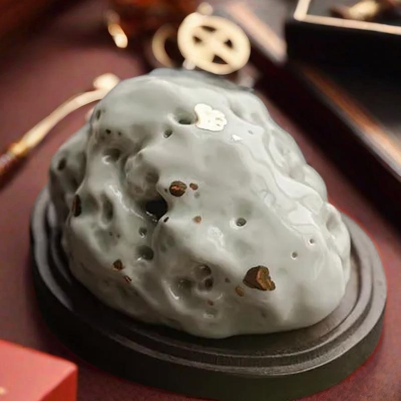 Unique Lake Stone Shaped Ceramic Incense Cone & Charcoal Holder Unique Lake Stone Shaped Ceramic Incense Cone & Charcoal Holder