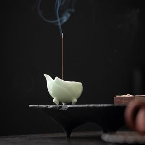 Unique Porcelain Lotus Flower Shaped Stick Incense Burner Holder Premium | Lulu Incense