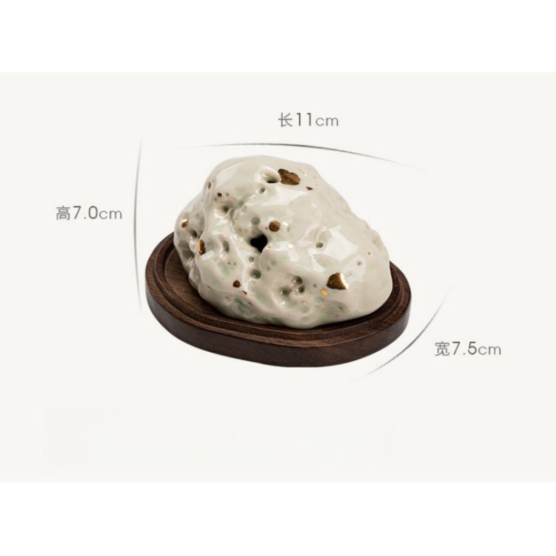 Unique Lake Stone Shaped Ceramic Incense Cone & Charcoal Holder Unique Lake Stone Shaped Ceramic Incense Cone & Charcoal Holder