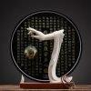 Electric LED Ceramic Zen Theme Standing Buddha Waterfall Incense Burner With Lotus and Cloud Wooden Base