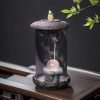 Vintage Ceramic and Acrylic Electrical LED Dragon Incense Waterfall Burner Holder