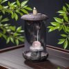 Vintage Ceramic and Acrylic Electrical LED Dragon Incense Waterfall Burner Holder