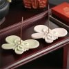 Vintage Green and White Porcelain Butterfly Incense Sticks Burner Holder