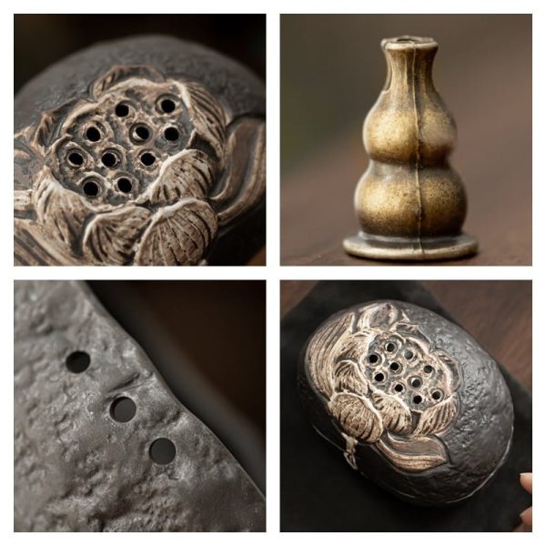 Elegant Antique Ceramic Chinese Tai Chi Incense Cone Burner