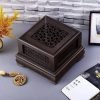 Vintage Hollowed Plum Premium Blackwood Cones Wooden Box Coil Incense Holder