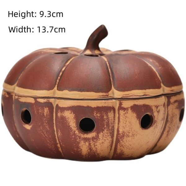 Pumpkin Shape Vintage Style Ceramic Incense Cones Burning Holder | Lulu Incense