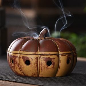 Pumpkin Shape Vintage Style Ceramic Incense Cones Burning Holder | Lulu Incense
