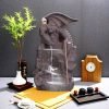Vintage Purple Clay Ceramic Dragon Castle Waterfall Incense Burner