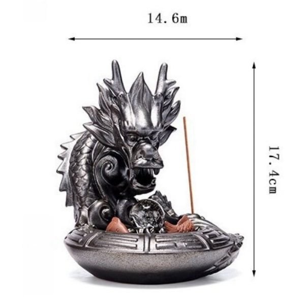 Red Cow Resin Backflow Scent Incense Burner with Electric LED Lighting | Lulu Incense
