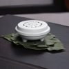 Vintage Black and White Hollowed Flower Ceramic Coil Incense Cone Burner Holder with Lid