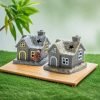White and Golden Christmas House with Smoking Chimney Log Cabin Incense Burner for Sale