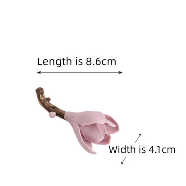 Ceramic White and Pink Magnolia Flower Bud Shape Stick Incense Burner Holder | Lulu Incense