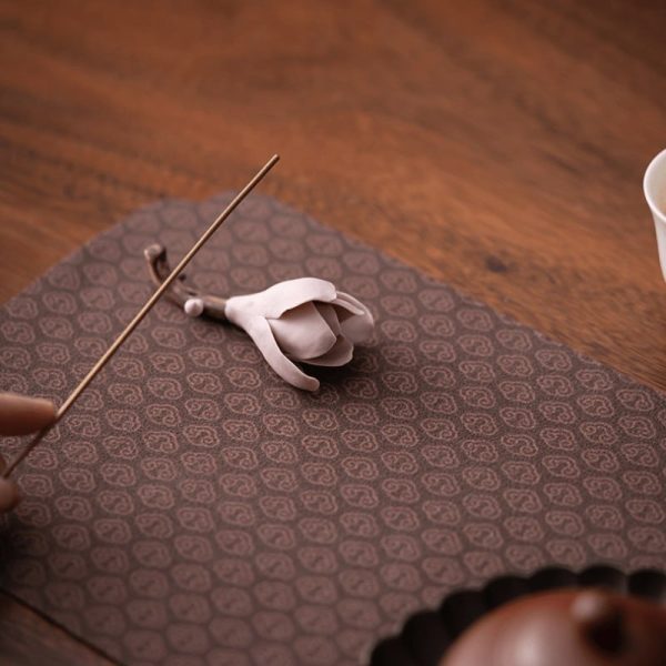 Ceramic White and Pink Magnolia Flower Bud Shape Stick Incense Burner Holder | Lulu Incense