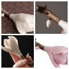 Ceramic White and Pink Magnolia Flower Bud Shape Stick Incense Burner Holder | Lulu Incense
