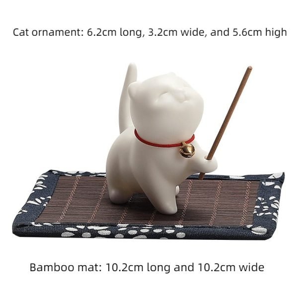 Cute Vivid Cat Walking Shape Porcelain Incense Stick Burner Holder | Lulu Incense