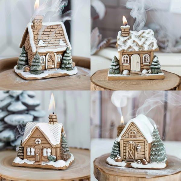Ceramic Santa Claus and Snowman Christmas Star Shaped Incense Burner | Lulu Incense