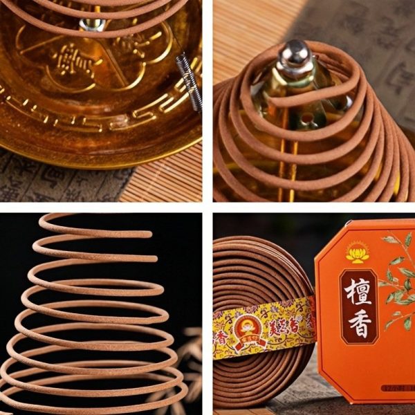 3 Boxes Osmanthus Jasmine and Sandalwood Scent Incense Coils
