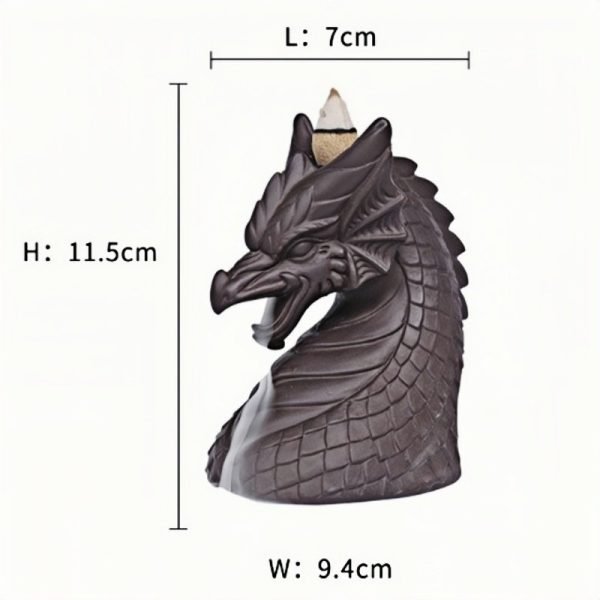 Antique Purple Clay Dragon Head Backflow Waterfall Incense Holder for Sale