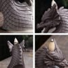 Antique Purple Clay Dragon Head Backflow Waterfall Incense Holder for Sale