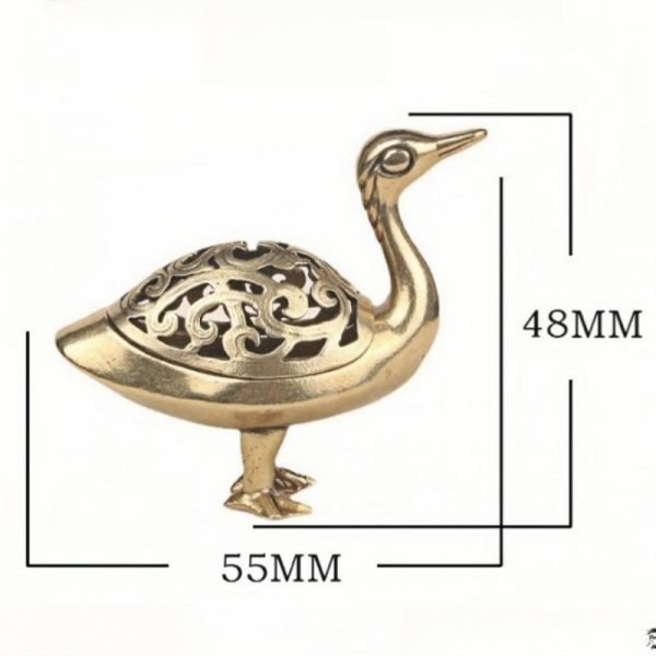 Antique Swan Goose Shaped Brass Scent Incense Cone Burner Holder