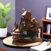 Brown Smoking Dragon Ceramic Waterfall Incense Backflow Burner Holder