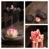 Handmade Traditional Purple Clay Lotus Zen Buddha Hand Incense Burner Backflow