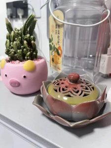 Handcrafted Blossoming Lotus Shape Ceramic Cone Incense Burner Holder photo review