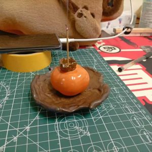 Ceramic Orange Color Persimmon Shaped Scent Incense Holder Burner photo review
