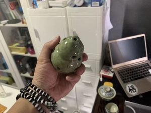 Green Wealthy Gourd Theme Ceramic Incense Cone Burner Holder photo review