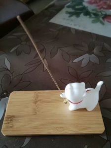 Cute Vivid Cat Walking Shape Porcelain Incense Stick Burner Holder photo review