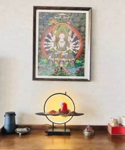 Electric Ceramic Zen Theme Red Buddha Incense Backflow Burner with LED Light photo review