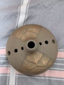 Gold Lotus Relief Elegant Ceramic Coil Incense Burner with Lids photo review