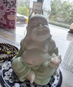 Laughing Seated Maitreya Buddha Incense Stick Burner Holder Indicating Good Luck photo review