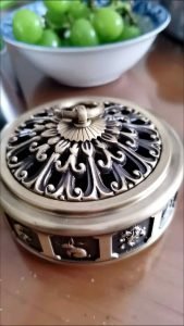 Delicate Zodiac Relief Small Chinese Tibetan Brass Bronze Incense Burner for Sale photo review