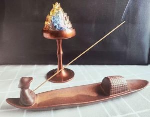 Vivid Vintage Ceramic Boat Shape Fisherman Fishing Stick Incense Burner Holder photo review