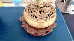 Dragon and Phoenix Theme Chinese Vintage Brass Charcoal Incense Burner Bowl with Lid photo review