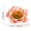 White and Pink Handmade Ceramic Lotus Stick Incense Burner Holder