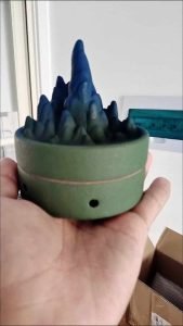 Japanese Style Vintage Mountain Landscape Shape Cone Incense Burner Holder photo review