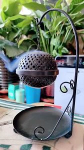 Black Alloy Japanese Style Incense Cone Burning Holder with Hanging Ball photo review