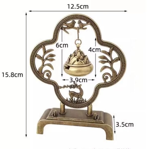 Alloy Antique Lotus Theme Backflow Hanging Censer Incense Burner Holder for Sale