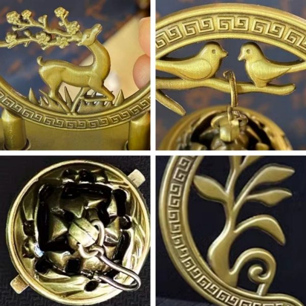 Alloy Antique Lotus Theme Backflow Hanging Censer Incense Burner Holder for Sale